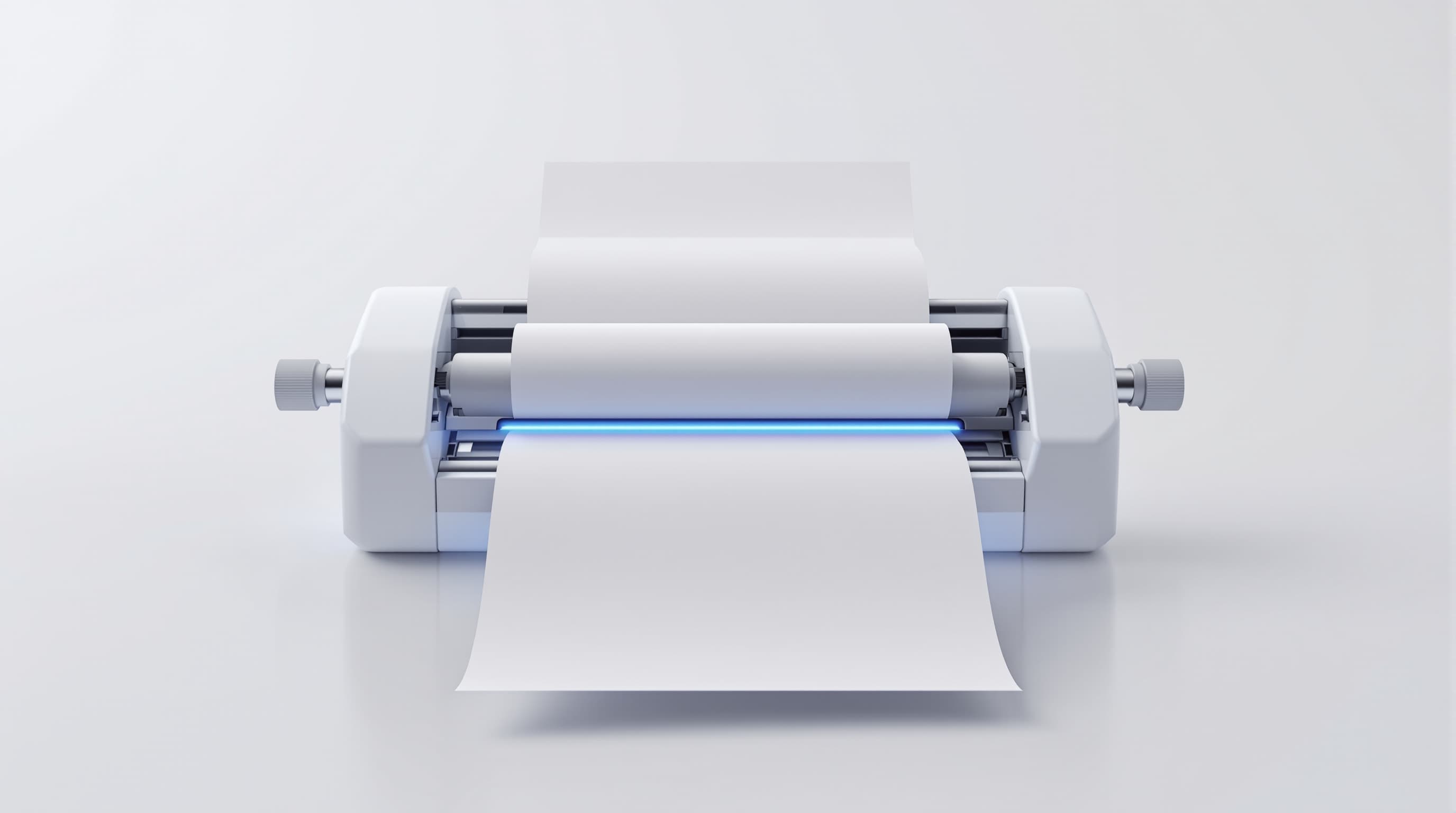 Illustration of a commercial printing press — client identity withheld